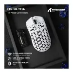 Attack Shark R5 Ultra Carbon Fiber 42000 DPI RGB لاسلكي ماوس ألعاب – أبيض