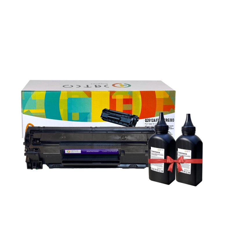 Datco Q2612A/FX10/CRG303 - كاترج كانون303 مع 2 تعبئة هدية