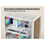 SAMA V-Nature SV-05 ميد تاور ATX كيسة ألعاب BTF Back Plug لوحة أم (4 Pre-Installed ARGB Fans) – أبيض