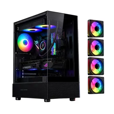 SAMA Neview 3321 ATX ميد تاور كيسة ألعاب (4-ARGB Pre-installed fans & Hub Control) - أسود